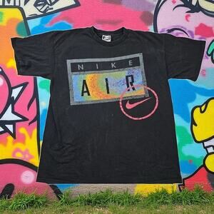 Vintage Nike Air Mens Black T-Shirt Made in USA Size Men’s XL Black Tag